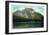 Grand Teton National Park, Wyoming, View of Mount Moran from Leigh Lake-Lantern Press-Framed Art Print