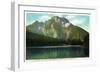 Grand Teton National Park, Wyoming, View of Mount Moran from Leigh Lake-Lantern Press-Framed Art Print