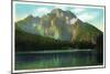 Grand Teton National Park, Wyoming, View of Mount Moran from Leigh Lake-Lantern Press-Mounted Art Print