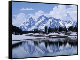 Grand Teton Reflected in Lake-Chris Rogers-Framed Stretched Canvas