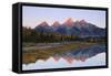 Grand Tetons at Sunrise, Grand Teton National Park, Wyoming, USA-Michel Hersen-Framed Stretched Canvas