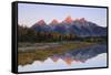 Grand Tetons at Sunrise, Grand Teton National Park, Wyoming, USA-Michel Hersen-Framed Stretched Canvas