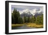 Grand Tetons, from Schwabachers Landing, Grand Teton National Park, Wyoming, USA-Michel Hersen-Framed Photographic Print