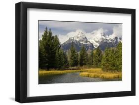 Grand Tetons, from Schwabachers Landing, Grand Teton National Park, Wyoming, USA-Michel Hersen-Framed Photographic Print