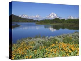 Grand Tetons from the Oxbow, Grand Teton National Park, Wyoming, USA-Michel Hersen-Stretched Canvas