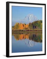 Grand Tetons in Autumn from the Oxbow, Grand Teton National Park, Wyoming, USA-Michel Hersen-Framed Premium Photographic Print