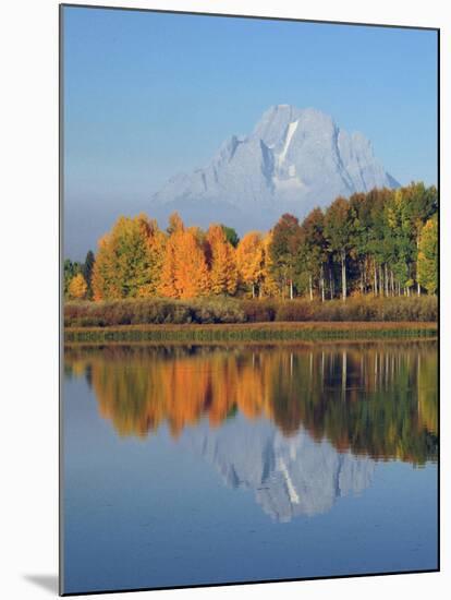 Grand Tetons in Autumn from the Oxbow, Grand Teton National Park, Wyoming, USA-Michel Hersen-Mounted Premium Photographic Print