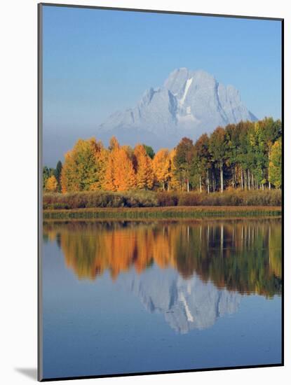 Grand Tetons in Autumn from the Oxbow, Grand Teton National Park, Wyoming, USA-Michel Hersen-Mounted Photographic Print