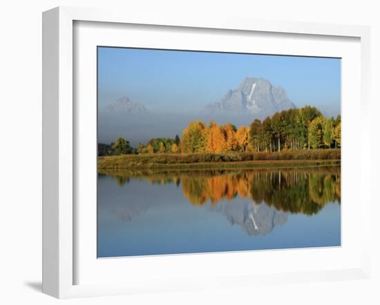 Grand Tetons in Autumn from the Oxbow, Grand Teton National Park, Wyoming, USA-Michel Hersen-Framed Premium Photographic Print