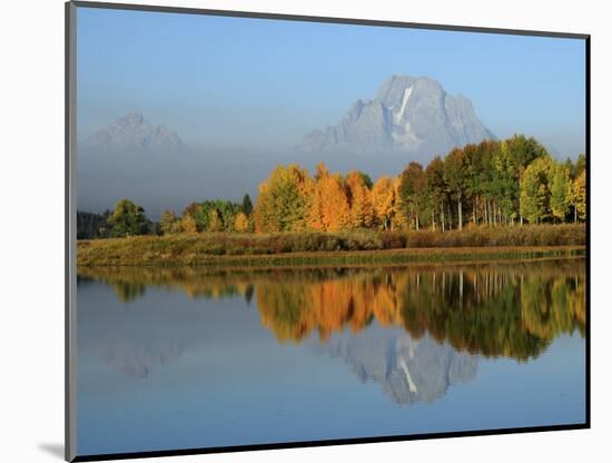 Grand Tetons in Autumn from the Oxbow, Grand Teton National Park, Wyoming, USA-Michel Hersen-Mounted Photographic Print