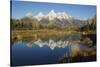 Grand Tetons Reflecting in Beaver Pond-Ken Archer-Stretched Canvas