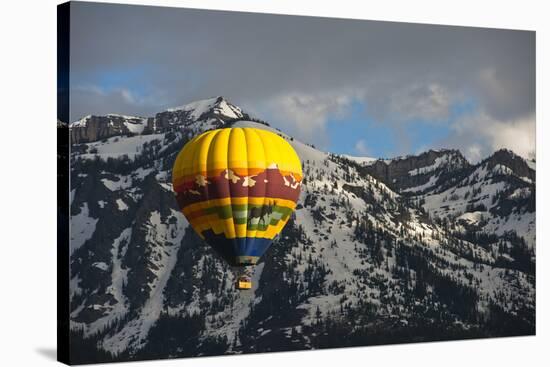 Grand Tetons, Wy: Enjoy an Early Morning Hot Air Balloon Ride the Jackson Hole Wyoming-Brad Beck-Stretched Canvas