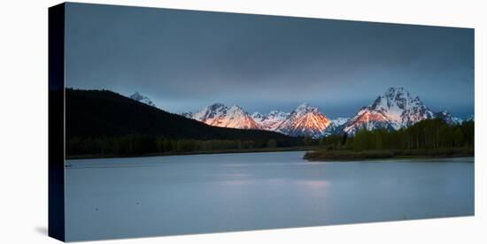 Grand Tetons, Wy: Sunrise at Oxbow Bend-Brad Beck-Stretched Canvas