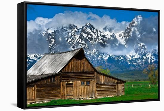 Grand Tetons, Wyoming: an Old Barn Located in the Historic District of Jackson Hole-Brad Beck-Framed Stretched Canvas