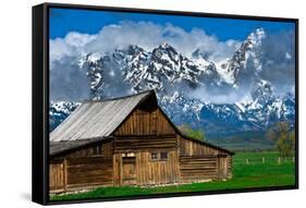 Grand Tetons, Wyoming: an Old Barn Located in the Historic District of Jackson Hole-Brad Beck-Framed Stretched Canvas