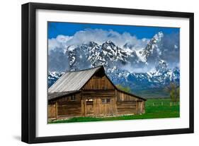 Grand Tetons, Wyoming: an Old Barn Located in the Historic District of Jackson Hole-Brad Beck-Framed Photographic Print