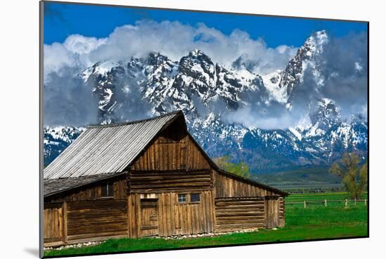 Grand Tetons, Wyoming: an Old Barn Located in the Historic District of Jackson Hole-Brad Beck-Mounted Photographic Print