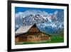 Grand Tetons, Wyoming: an Old Barn Located in the Historic District of Jackson Hole-Brad Beck-Framed Photographic Print