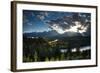 Grand Tetons, Wyoming: Snake River with the Sun Setting over the Grand Tetons in the Background-Brad Beck-Framed Photographic Print