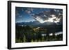 Grand Tetons, Wyoming: Snake River with the Sun Setting over the Grand Tetons in the Background-Brad Beck-Framed Photographic Print