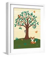 Grand Tree & Foxes-Teresa Woo-Framed Art Print