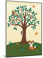 Grand Tree & Foxes-Teresa Woo-Mounted Art Print