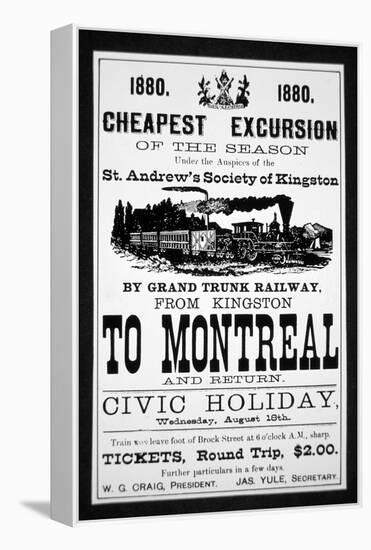 Grand Trunk Railway Poster, 1880 (Engraving)-Canadian-Framed Stretched Canvas