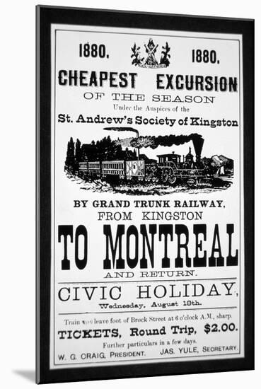 Grand Trunk Railway Poster, 1880 (Engraving)-Canadian-Mounted Giclee Print