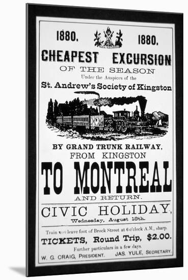 Grand Trunk Railway Poster, 1880 (Engraving)-Canadian-Mounted Giclee Print