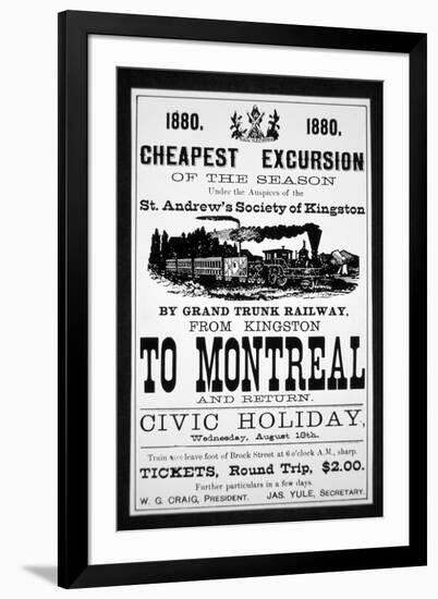 Grand Trunk Railway Poster, 1880 (Engraving)-Canadian-Framed Giclee Print