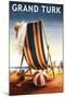 Grand Turk - Beach Chair and Ball-Lantern Press-Mounted Art Print