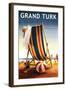 Grand Turk - Beach Chair and Ball-Lantern Press-Framed Art Print