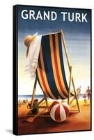 Grand Turk - Beach Chair and Ball-Lantern Press-Framed Stretched Canvas