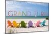 Grand Turk - Colorful Beach Chairs-Lantern Press-Mounted Art Print