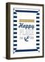 Grand Turk is my Happy Place - Stripes-Lantern Press-Framed Art Print