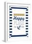 Grand Turk is my Happy Place - Stripes-Lantern Press-Framed Art Print