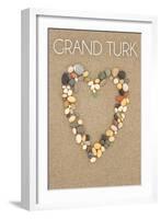 Grand Turk - Stone Heart on Sand-Lantern Press-Framed Art Print