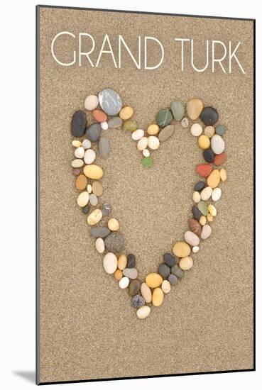 Grand Turk - Stone Heart on Sand-Lantern Press-Mounted Art Print