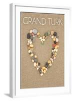 Grand Turk - Stone Heart on Sand-Lantern Press-Framed Art Print