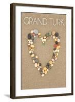 Grand Turk - Stone Heart on Sand-Lantern Press-Framed Art Print