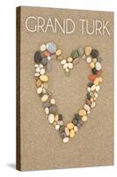 Grand Turk - Stone Heart on Sand-Lantern Press-Stretched Canvas