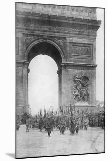 Grand Victory Parade, Arc De Triomphe, Paris, France, 14 July 1919-null-Mounted Giclee Print