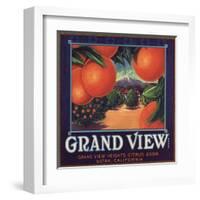 Grand View Brand - Ultra, California - Citrus Crate Label-Lantern Press-Framed Art Print