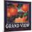 Grand View Brand - Ultra, California - Citrus Crate Label-Lantern Press-Mounted Art Print