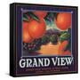 Grand View Brand - Ultra, California - Citrus Crate Label-Lantern Press-Framed Stretched Canvas