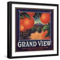 Grand View Brand - Ultra, California - Citrus Crate Label-Lantern Press-Framed Art Print