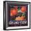 Grand View Brand - Ultra, California - Citrus Crate Label-Lantern Press-Framed Art Print