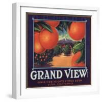 Grand View Brand - Ultra, California - Citrus Crate Label-Lantern Press-Framed Art Print