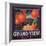 Grand View Brand - Ultra, California - Citrus Crate Label-Lantern Press-Framed Art Print