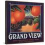 Grand View Brand - Ultra, California - Citrus Crate Label-Lantern Press-Stretched Canvas